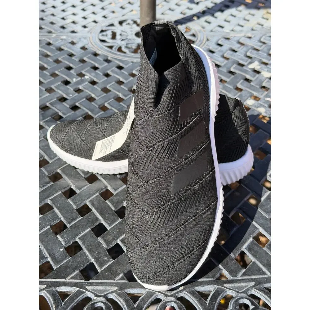 adidas Mens Size 8.5 Nemeziz Tango 18.1 Black White AC7076 Turf Soccer Sneakers